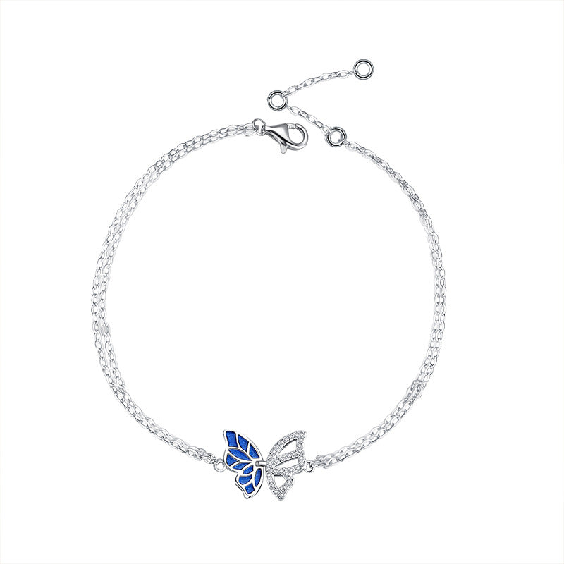 Blue Butterfly Charm Bracelet