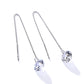 Round Diamond Threader Earrings