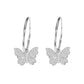 Dainty Diamond Studded Butterfly Hoop Earrings