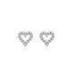 Diamond Inlaid Heart Studs