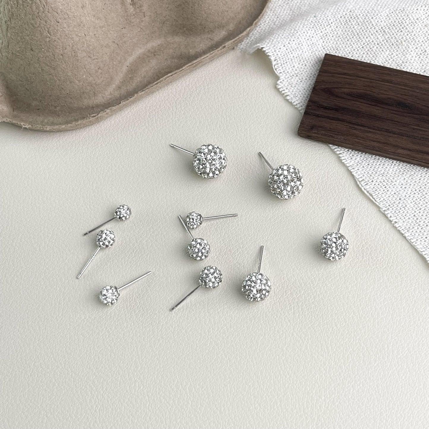 Dazzling Crystal Ball Stud Earrings - 8mm