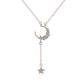 Moon Star Drop Pendant Necklace