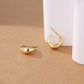 C Shaped Bold Hoops  - 18K Gold Plated