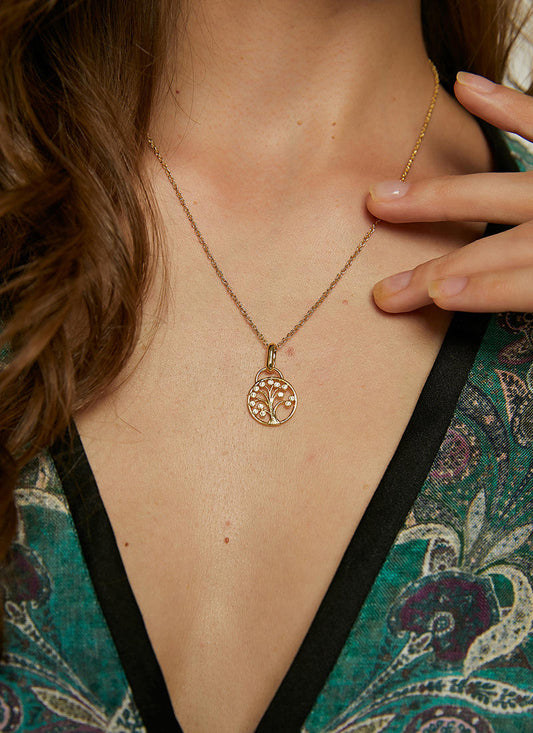 Tree of Life Pendant Necklace - 18K Gold Plated