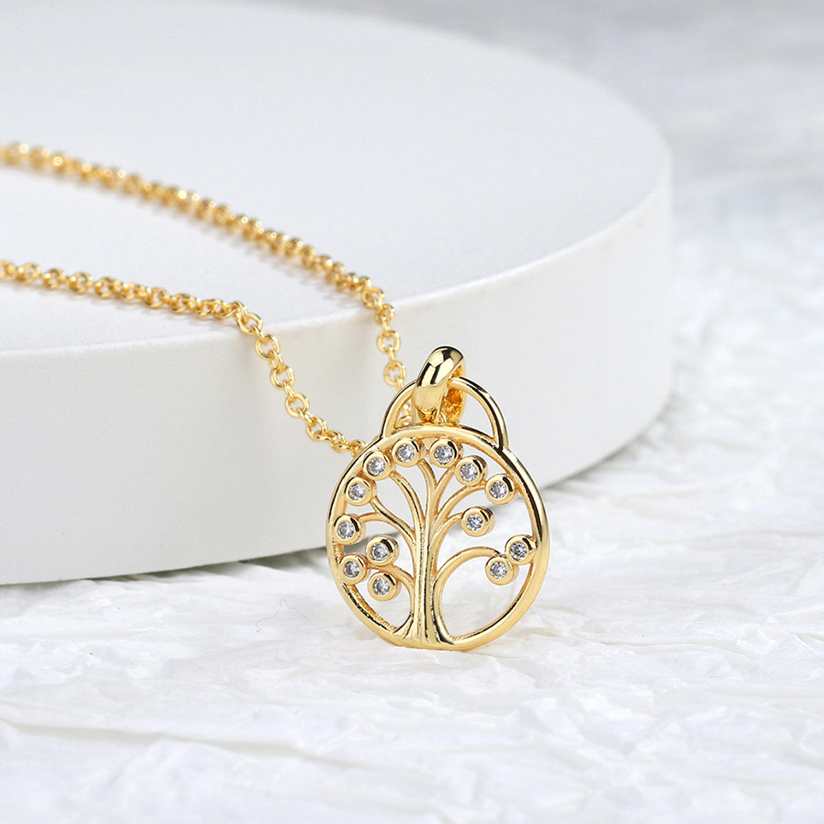 Tree of Life Pendant Necklace - 18K Gold Plated