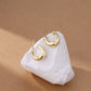 C Shaped Bold Hoops  - 18K Gold Plated