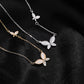 White Butterfly Charm Pendant Necklace