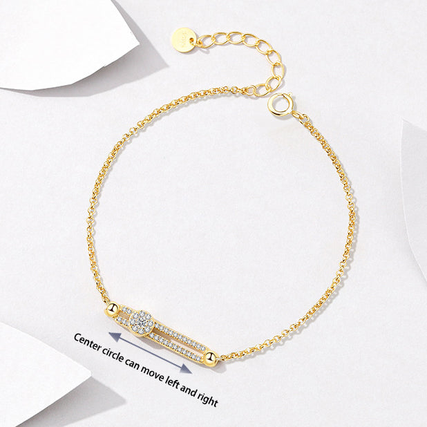 Paper Clip Bracelet with Moveable Diamond