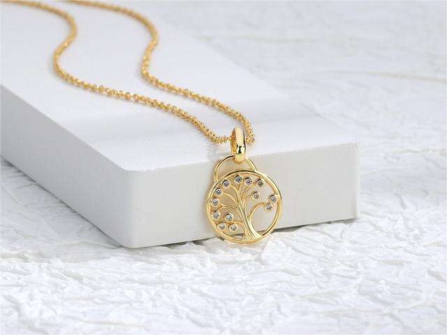 Tree of Life Pendant Necklace - 18K Gold Plated