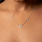 White Butterfly Charm Pendant Necklace