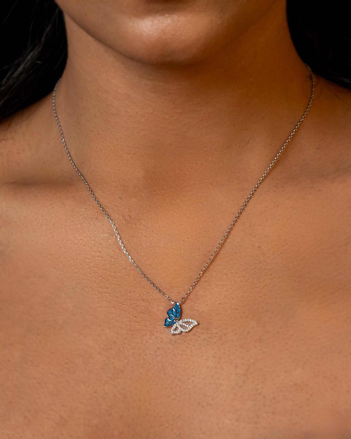 Butterfly Charm Pendant Necklace